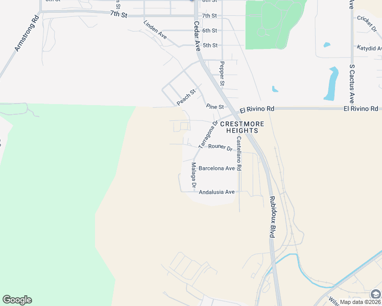 map of restaurants, bars, coffee shops, grocery stores, and more near 6249 Tarragona Drive in Riverside