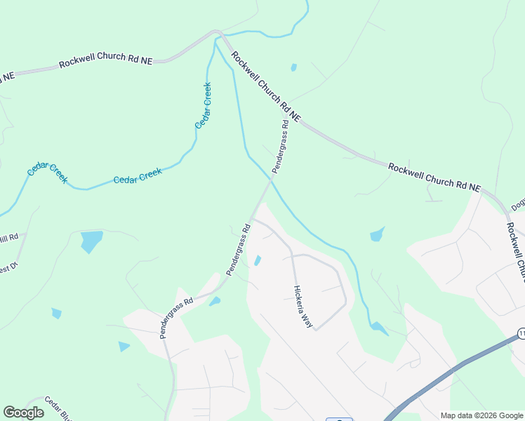 map of restaurants, bars, coffee shops, grocery stores, and more near 500 Hickeria Way in Winder