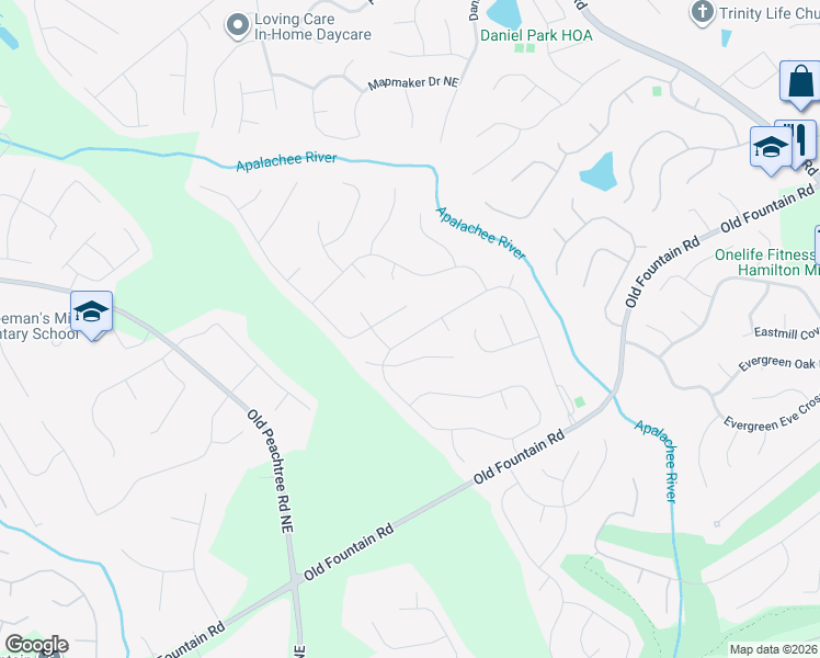 map of restaurants, bars, coffee shops, grocery stores, and more near 1571 Heatherton Road in Dacula