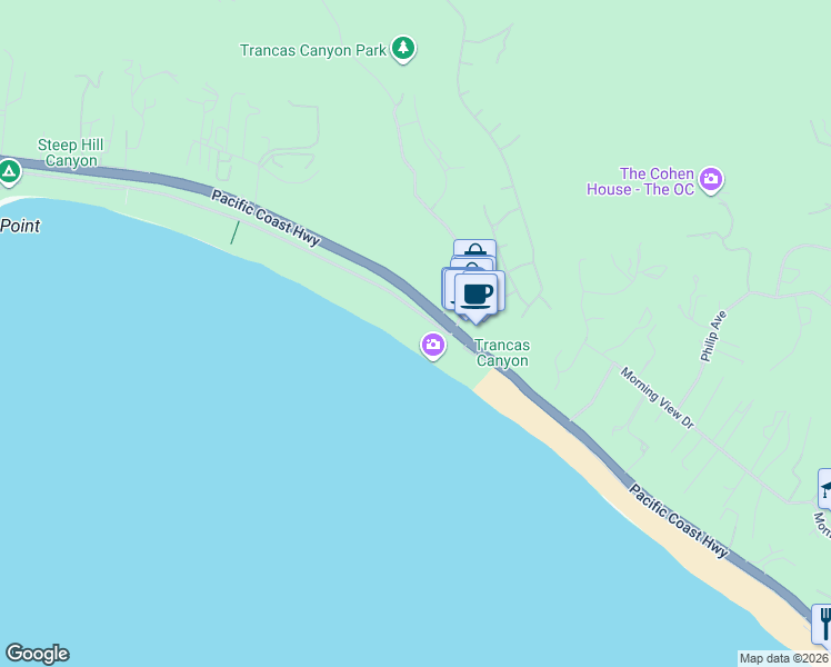 map of restaurants, bars, coffee shops, grocery stores, and more near 30810 Broad Beach Road in Malibu