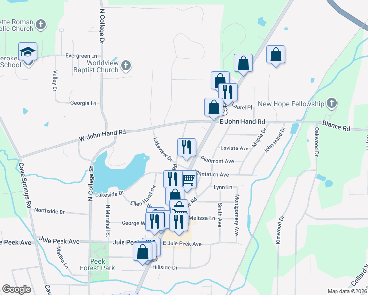 map of restaurants, bars, coffee shops, grocery stores, and more near 909 North Main Street in Cedartown