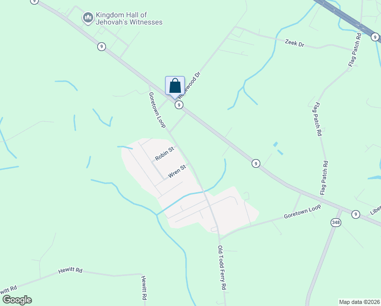 map of restaurants, bars, coffee shops, grocery stores, and more near 627 Goretown Loop in Loris