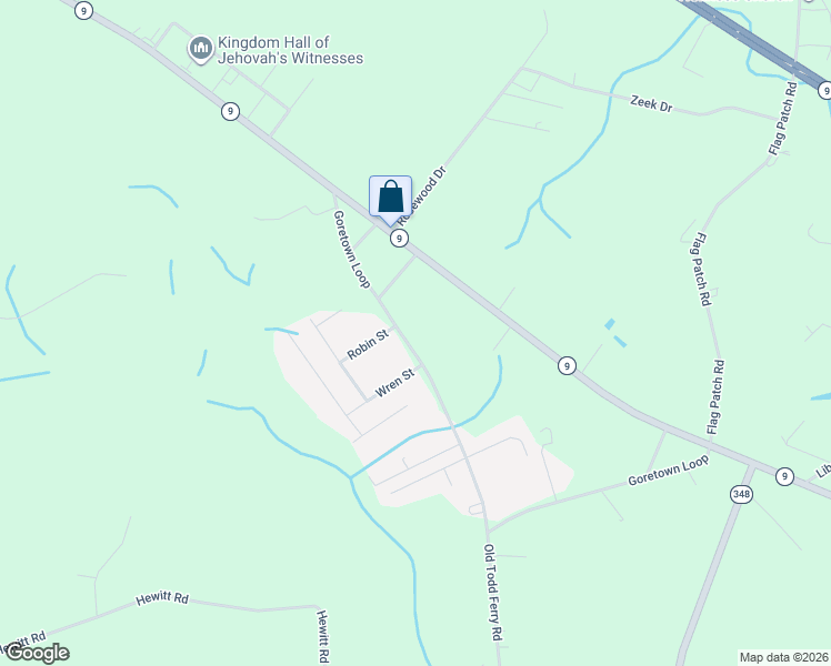 map of restaurants, bars, coffee shops, grocery stores, and more near 643 Goretown Loop in Loris