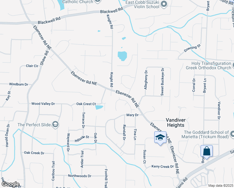 map of restaurants, bars, coffee shops, grocery stores, and more near 3363 Linton Lane in Marietta