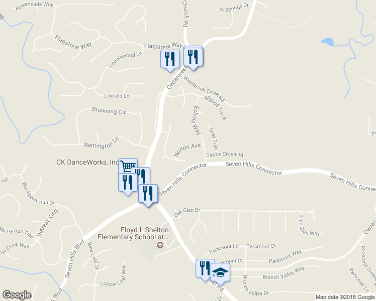 map of restaurants, bars, coffee shops, grocery stores, and more near 88 Norton Avenue in Acworth