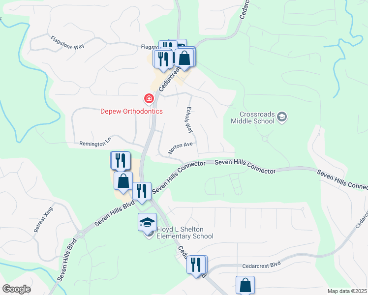 map of restaurants, bars, coffee shops, grocery stores, and more near 104 Norton Avenue in Acworth