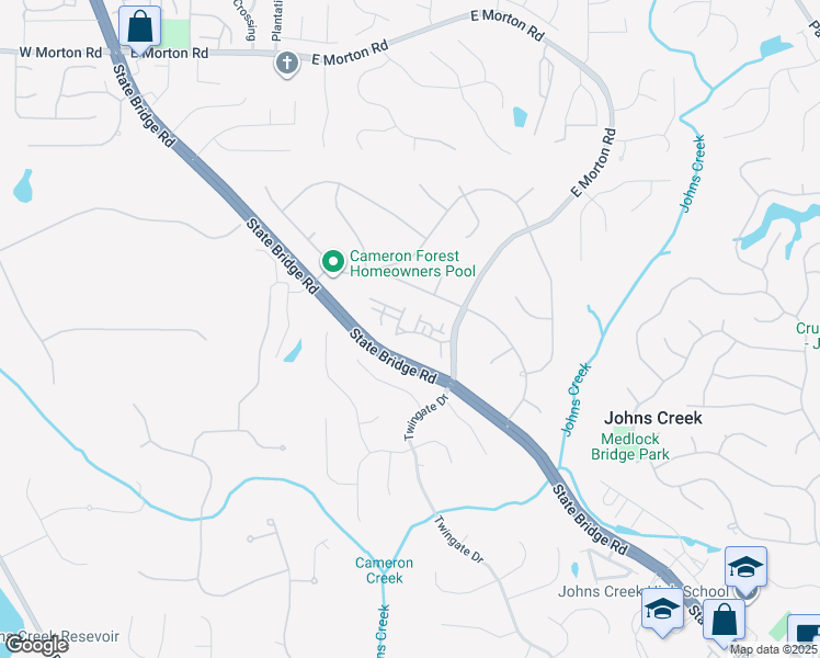 map of restaurants, bars, coffee shops, grocery stores, and more near 5161 Monitor Lane in Alpharetta