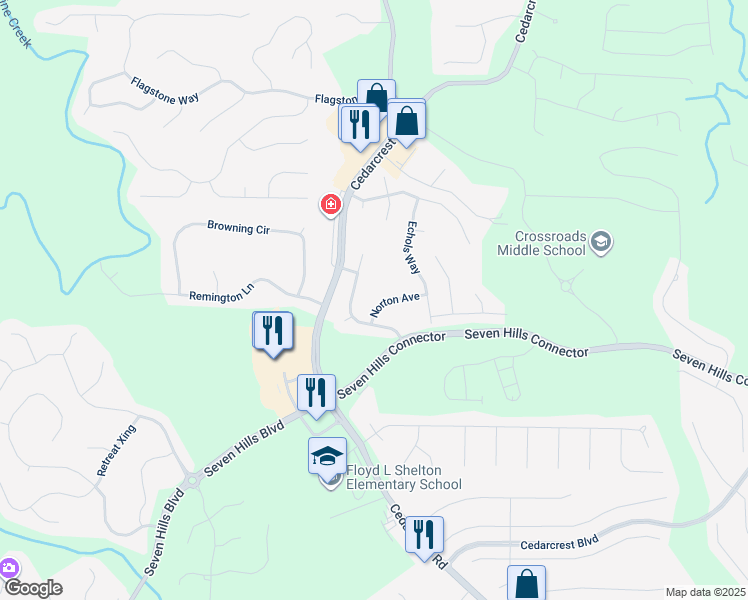 map of restaurants, bars, coffee shops, grocery stores, and more near 51 Norton Avenue in Acworth