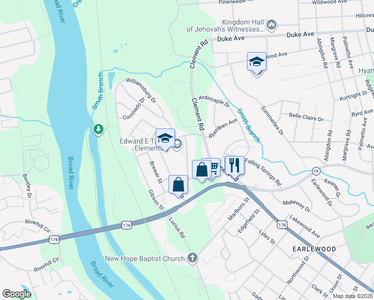 map of restaurants, bars, coffee shops, grocery stores, and more near 3916 Wellesley Drive in Columbia