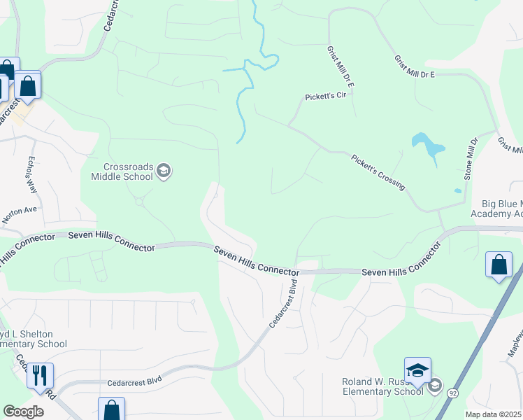 map of restaurants, bars, coffee shops, grocery stores, and more near 251 Pickett's Trce in Acworth