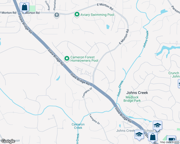 map of restaurants, bars, coffee shops, grocery stores, and more near 10335 Dashiell Court in Alpharetta