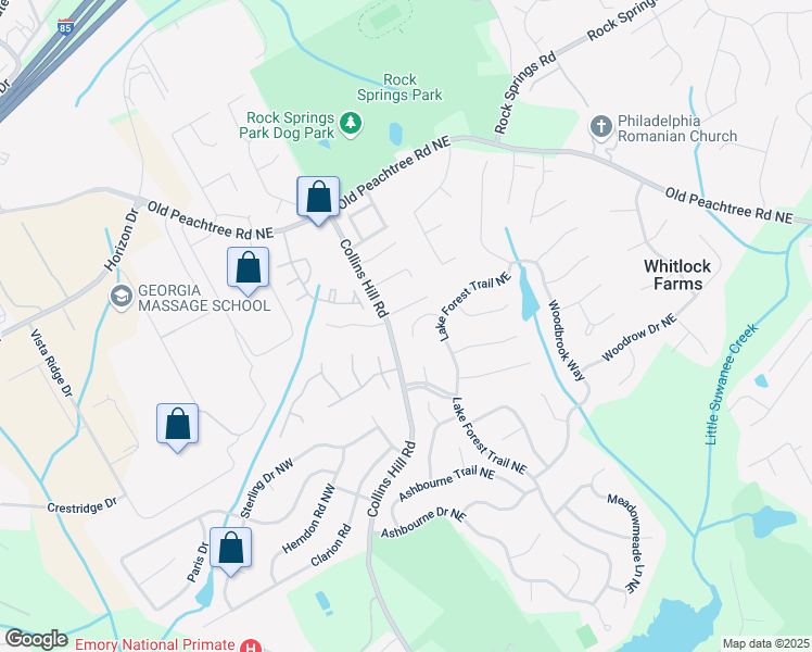 map of restaurants, bars, coffee shops, grocery stores, and more near 283 Heron Lake Court in Lawrenceville