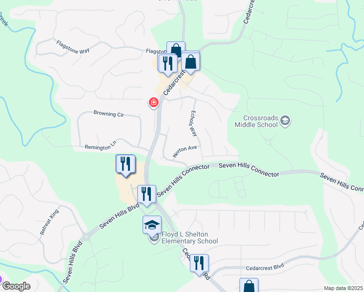 map of restaurants, bars, coffee shops, grocery stores, and more near 77 Norton Avenue in Acworth