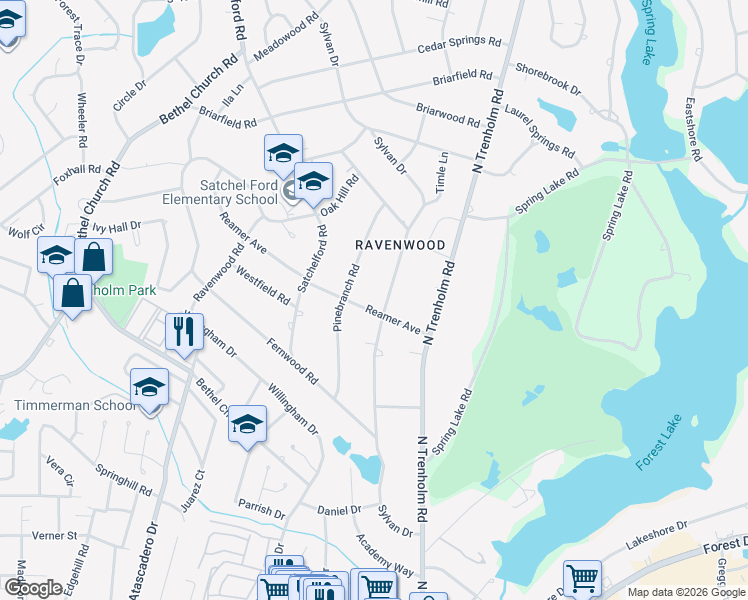 map of restaurants, bars, coffee shops, grocery stores, and more near 4511 Reamer Avenue in Columbia