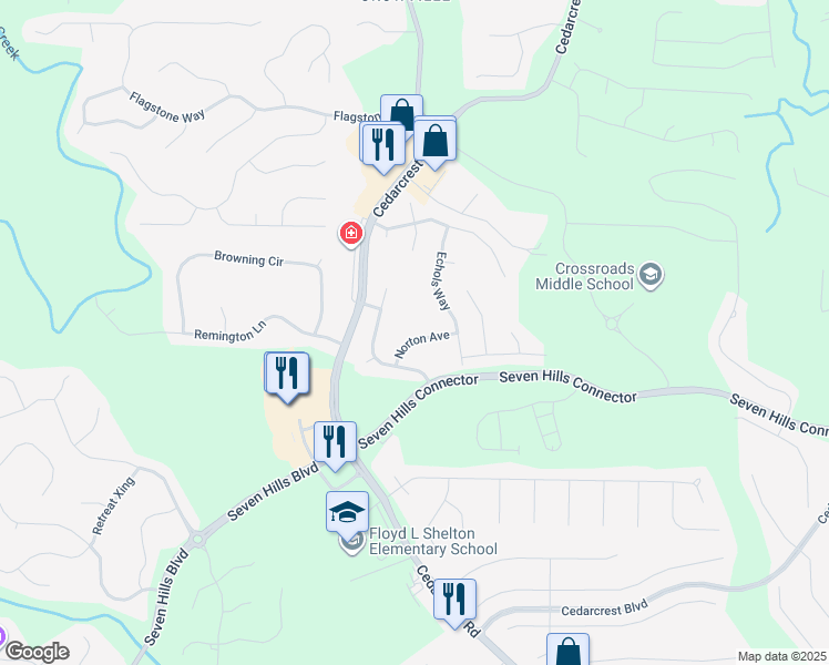 map of restaurants, bars, coffee shops, grocery stores, and more near 77 Norton Avenue in Acworth