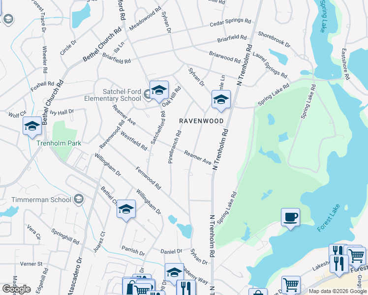 map of restaurants, bars, coffee shops, grocery stores, and more near 4511 Reamer Avenue in Columbia