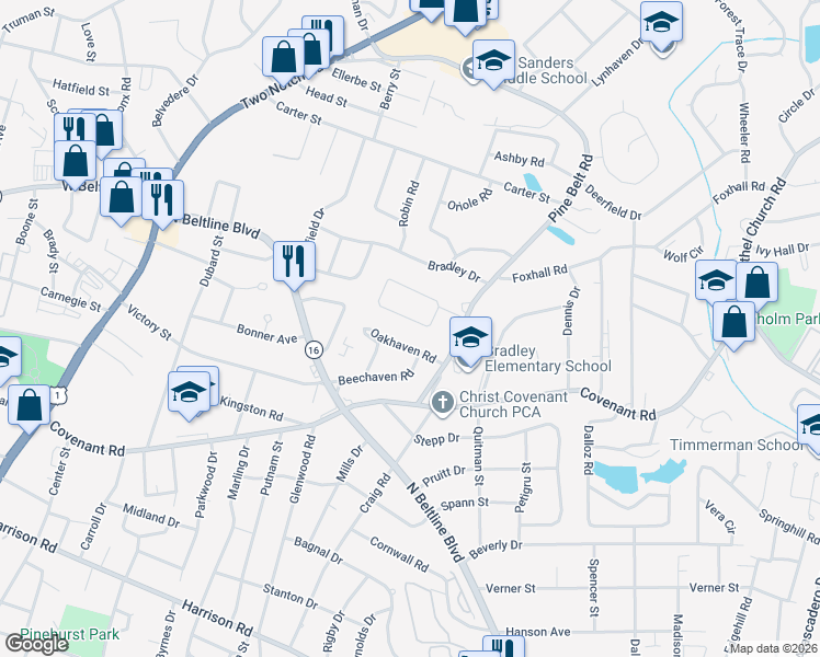 map of restaurants, bars, coffee shops, grocery stores, and more near 73 Dinwood Circle in Columbia