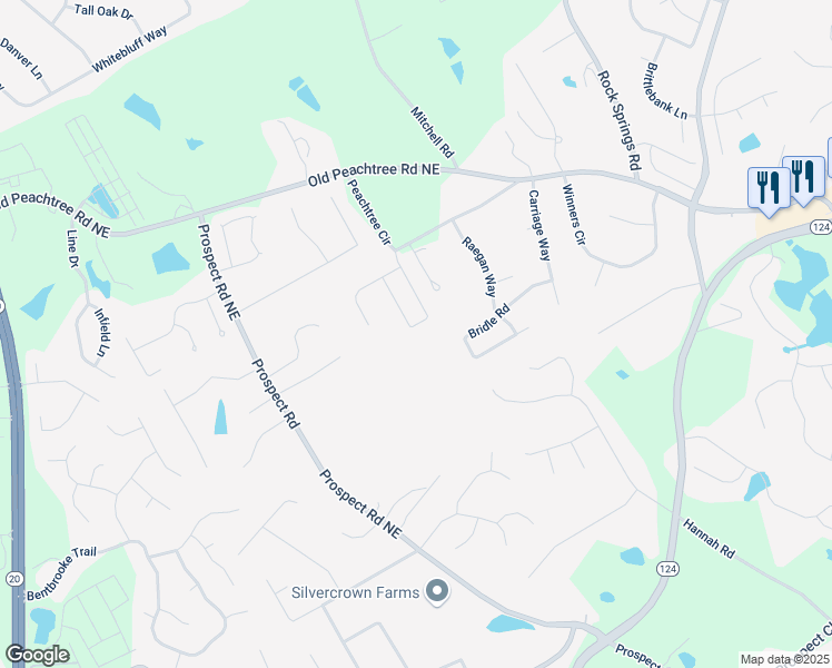 map of restaurants, bars, coffee shops, grocery stores, and more near 1873 Jameson Circle Northeast in Lawrenceville