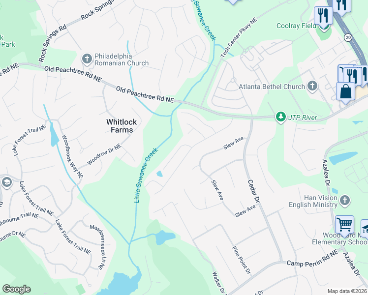 map of restaurants, bars, coffee shops, grocery stores, and more near 811 Courageous Court in Lawrenceville