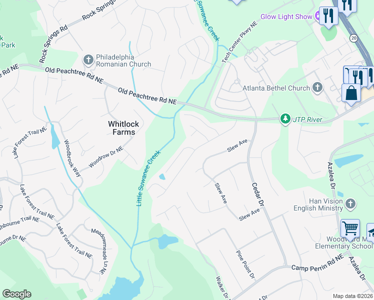 map of restaurants, bars, coffee shops, grocery stores, and more near 811 Courageous Court in Lawrenceville