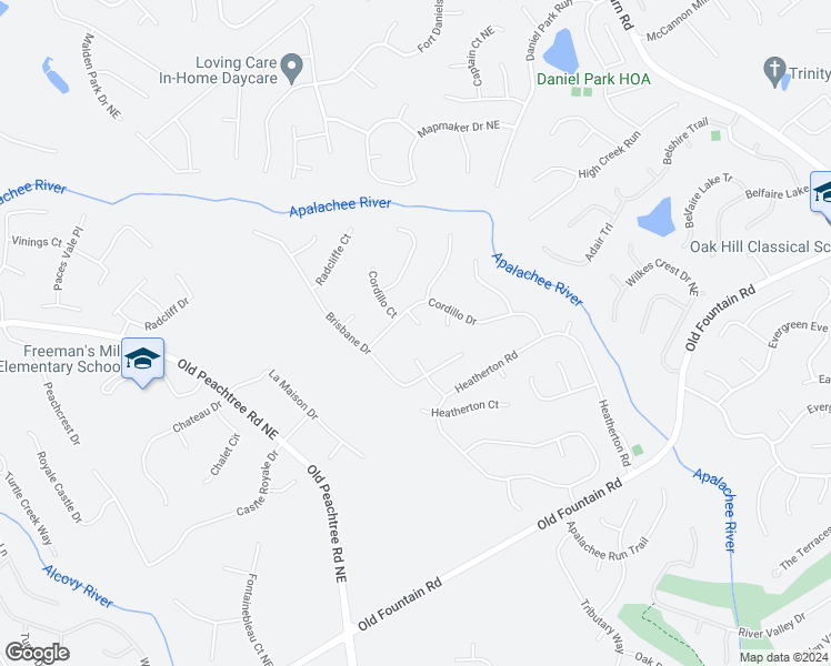 map of restaurants, bars, coffee shops, grocery stores, and more near 1524 Leeward Ron Drive in Dacula