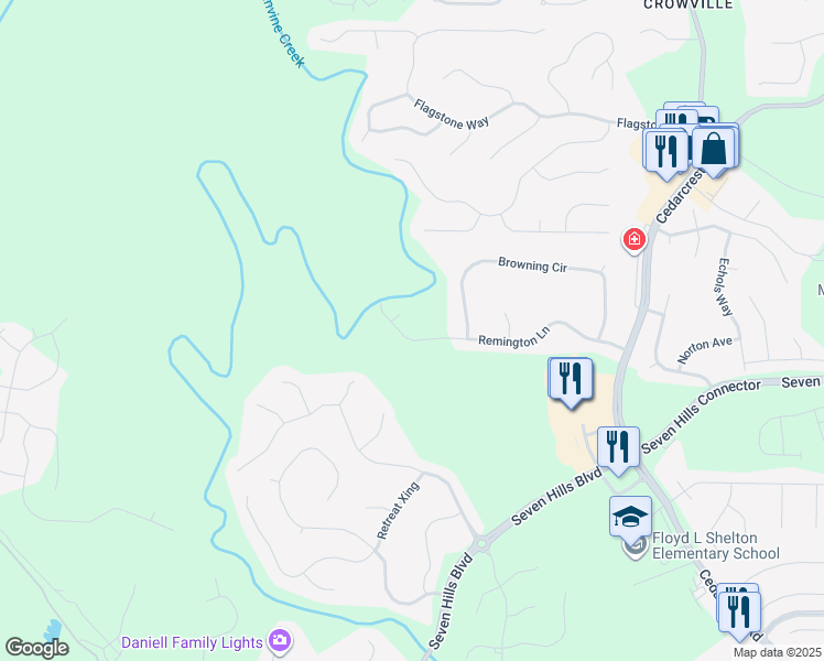 map of restaurants, bars, coffee shops, grocery stores, and more near 498 Remington Lane in Acworth