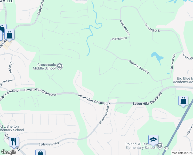 map of restaurants, bars, coffee shops, grocery stores, and more near 251 Pickett's Trce in Acworth