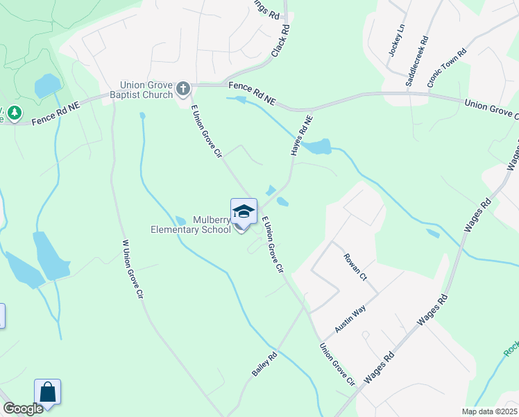map of restaurants, bars, coffee shops, grocery stores, and more near 451 East Union Grove Circle in Auburn