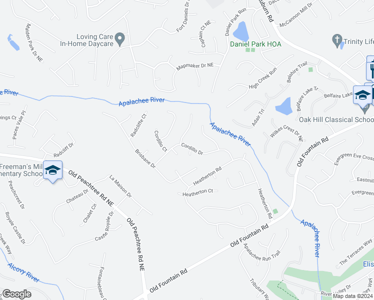 map of restaurants, bars, coffee shops, grocery stores, and more near 2534 Dalesford Court in Dacula