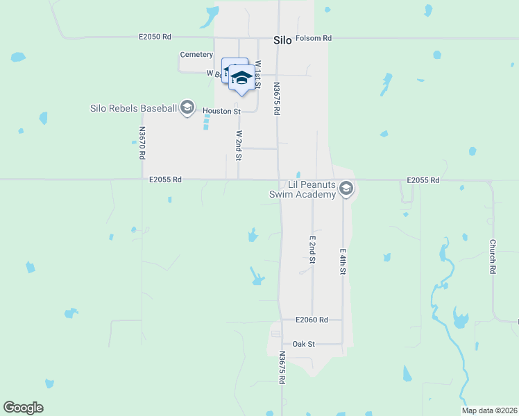 map of restaurants, bars, coffee shops, grocery stores, and more near 1296 Church Road in Durant