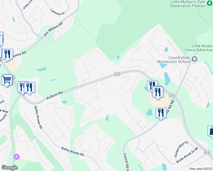 map of restaurants, bars, coffee shops, grocery stores, and more near 965 Mulberry Bay Drive in Dacula