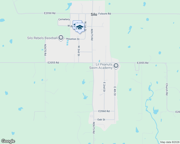 map of restaurants, bars, coffee shops, grocery stores, and more near 1296 Church Road in Durant