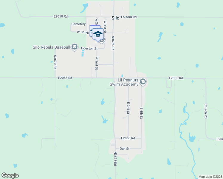 map of restaurants, bars, coffee shops, grocery stores, and more near 1205 Church Road in Durant
