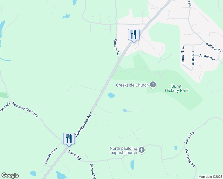map of restaurants, bars, coffee shops, grocery stores, and more near 8418 Cartersville Highway in Dallas