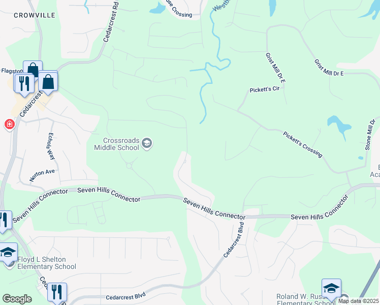 map of restaurants, bars, coffee shops, grocery stores, and more near 372 Garnet Drive in Acworth