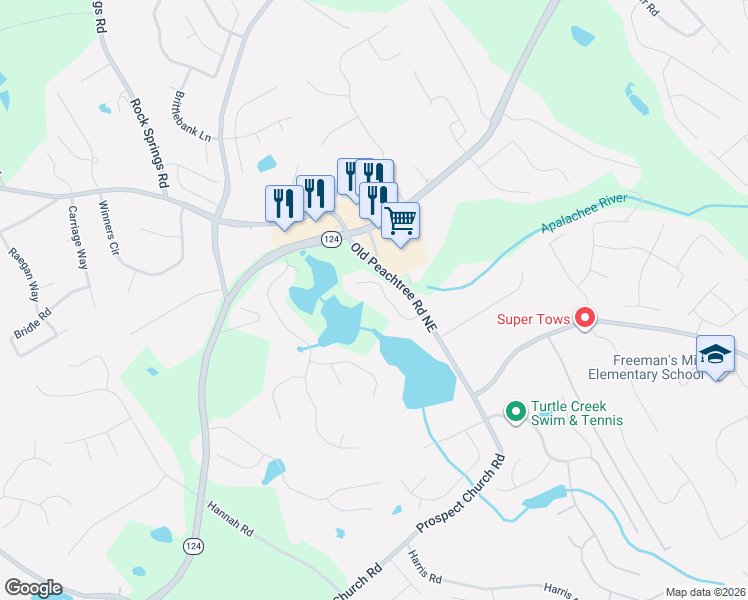 map of restaurants, bars, coffee shops, grocery stores, and more near 1820 Sunset Harbour Point in Lawrenceville