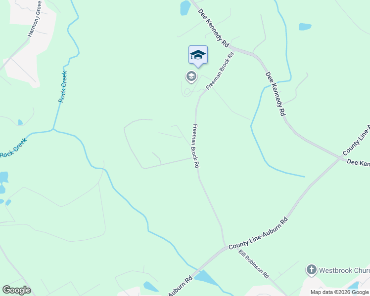 map of restaurants, bars, coffee shops, grocery stores, and more near 548 Freeman Brock Road in Auburn