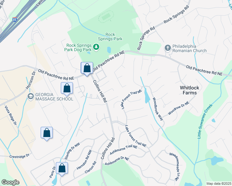 map of restaurants, bars, coffee shops, grocery stores, and more near 432 Collins Glen Court in Lawrenceville