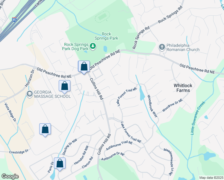 map of restaurants, bars, coffee shops, grocery stores, and more near 432 Collins Glen Court in Lawrenceville