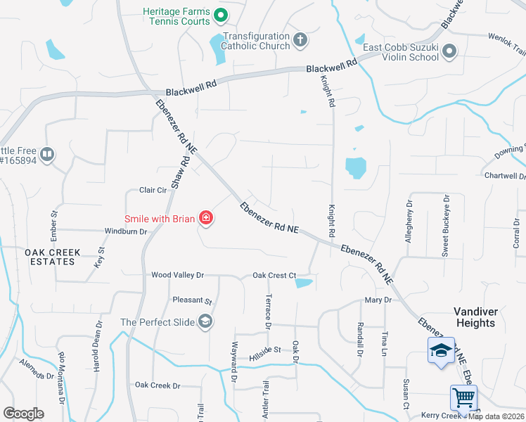 map of restaurants, bars, coffee shops, grocery stores, and more near 1622 Hickory Woods Way Northeast in Marietta