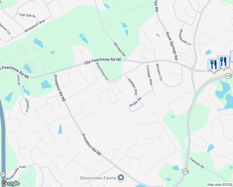 map of restaurants, bars, coffee shops, grocery stores, and more near 2006 Jameson Circle Northeast in Lawrenceville