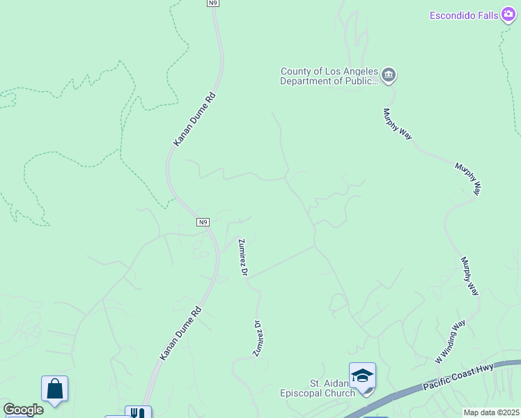 map of restaurants, bars, coffee shops, grocery stores, and more near 5810 1/2 Zumirez Drive in Malibu