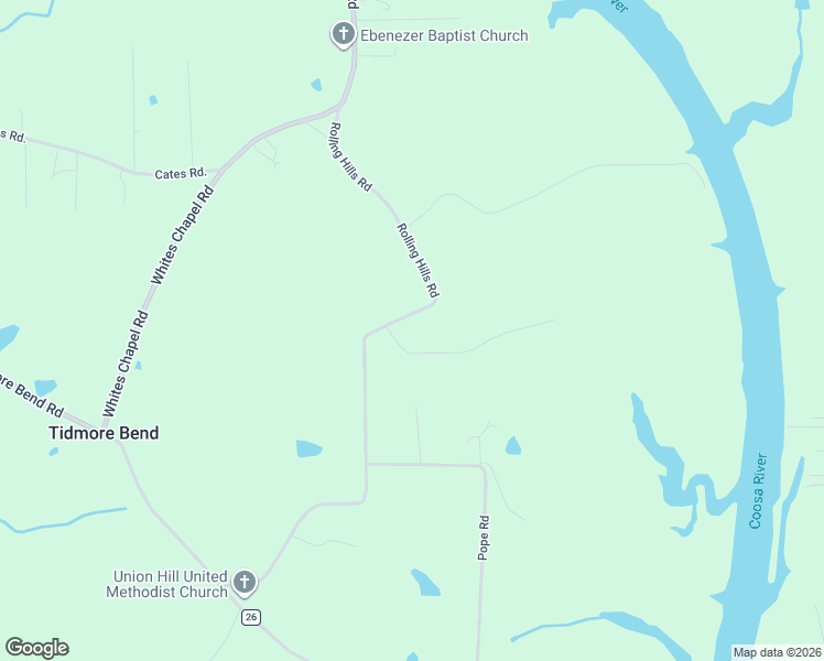 map of restaurants, bars, coffee shops, grocery stores, and more near 880 Rolling Hills Road in Gadsden