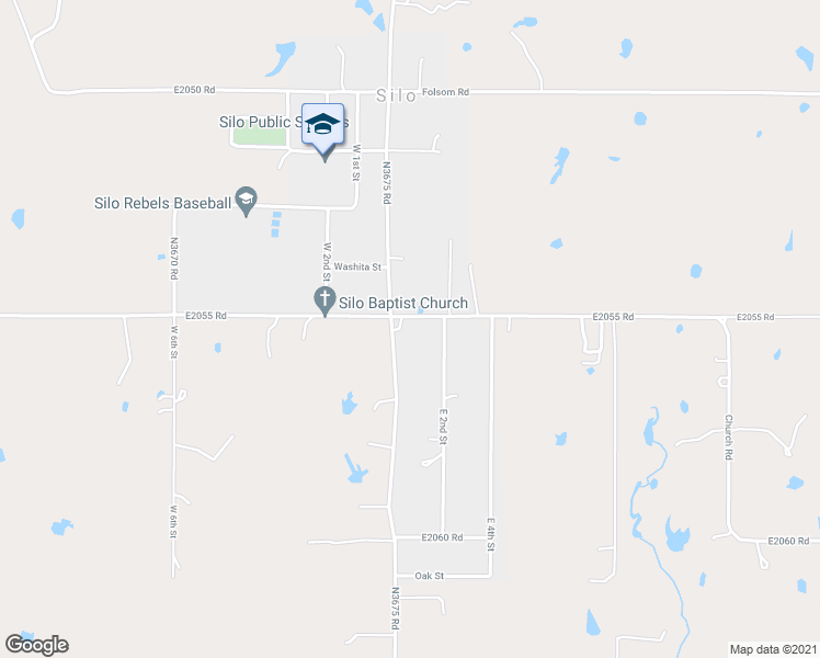 map of restaurants, bars, coffee shops, grocery stores, and more near 1205 Church Road in Durant