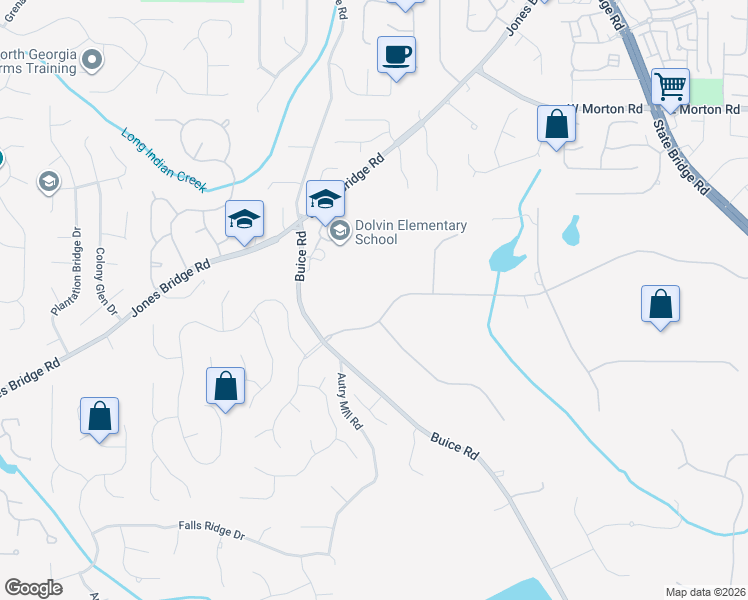 map of restaurants, bars, coffee shops, grocery stores, and more near 4475-4513 Candacraig in Johns Creek