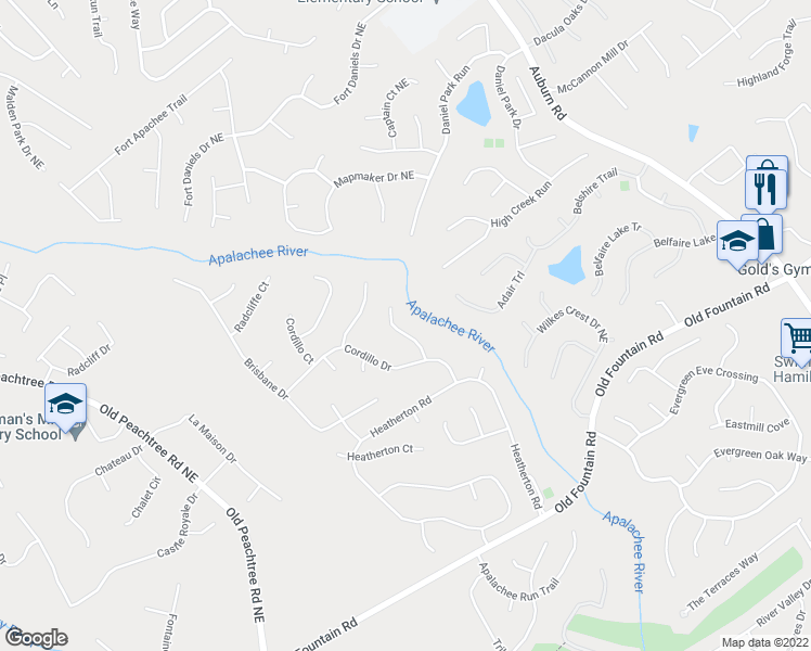 map of restaurants, bars, coffee shops, grocery stores, and more near 1559 Riesling Drive in Dacula