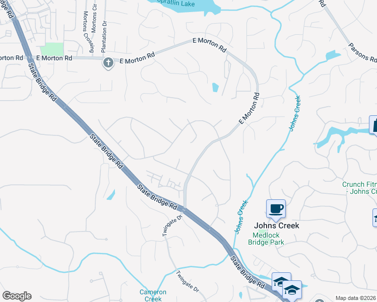 map of restaurants, bars, coffee shops, grocery stores, and more near 300 Laurel Green Way in Alpharetta