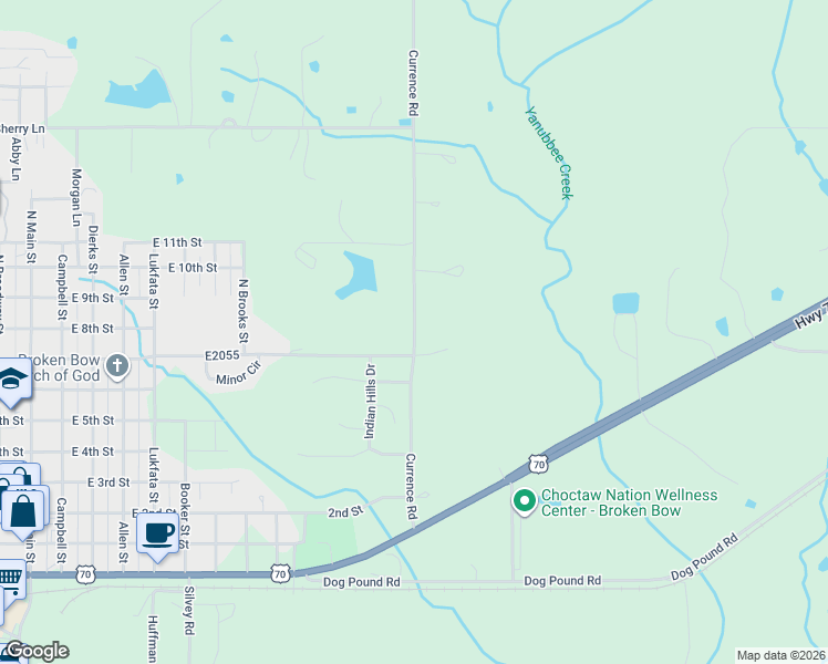 map of restaurants, bars, coffee shops, grocery stores, and more near N4680 in Broken Bow