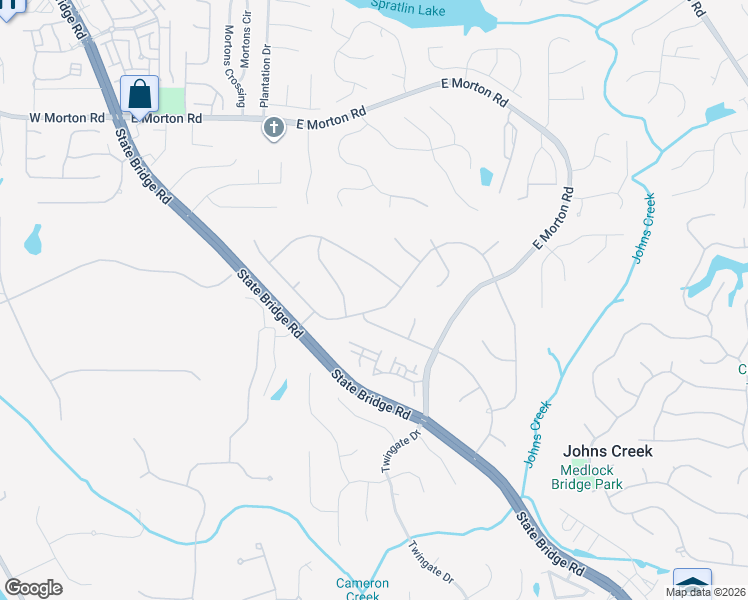 map of restaurants, bars, coffee shops, grocery stores, and more near 5145 Cameron Forest Parkway in Alpharetta