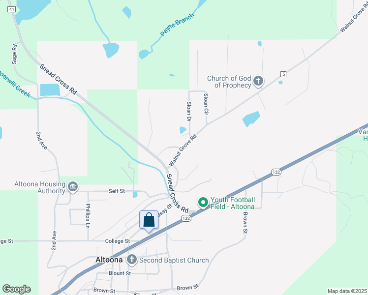 map of restaurants, bars, coffee shops, grocery stores, and more near 6490 Walnut Grove Road in Altoona